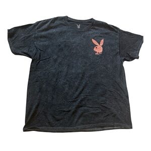 Playboy Charcoal Tee with Iconic Logo